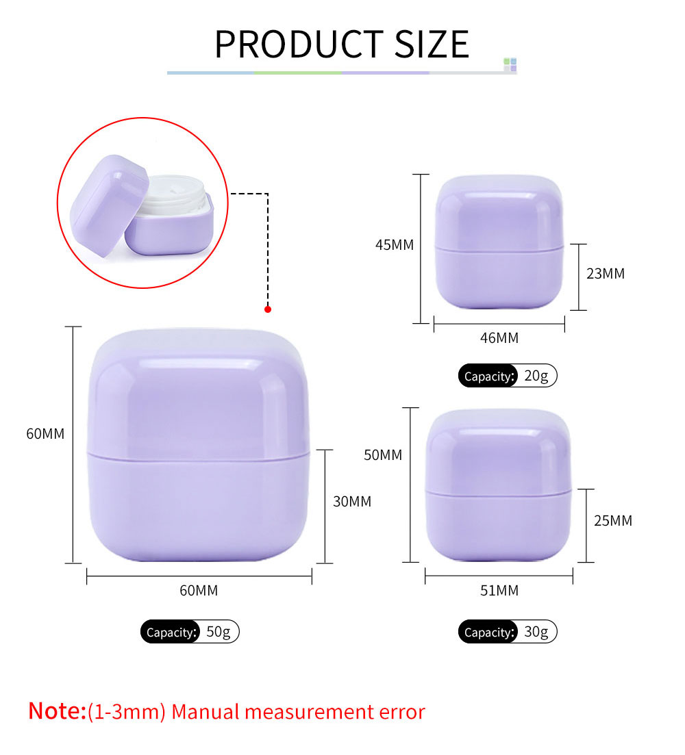 Square PP Cream Jar Квадратная банка для крема из ПП