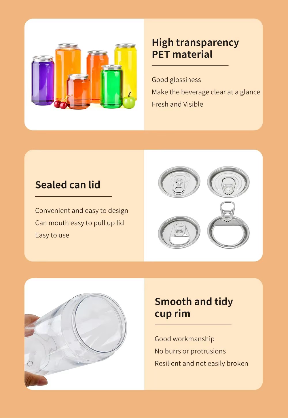 Round Plastic Juice Cans Круглые пластиковые банки для сока