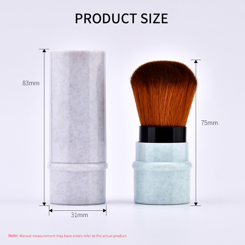 Portable Retractable Travel Makeup Powder Brush Tool Multi Color Marble Pattern Handle Brush for Foundation Blush Портативная выдвижная дорожная кисть для пудры для макияжа Инструмент Многоцветная кисть с ручкой из мраморного рисунка для румян под тональный крем