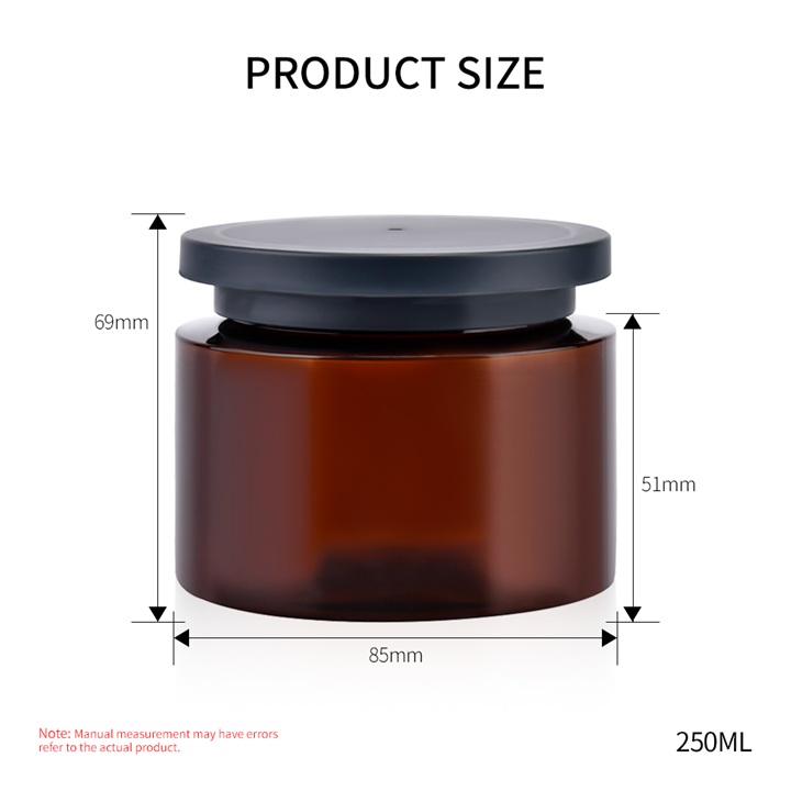 250ml Amber PET Plastic Jars Янтарные пластиковые банки из ПЭТ емкостью 250 мл